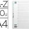 Intercalaire oxford polypropylène souple gris 20 positions a4 210x297mm désignation alphabétique onglets bicolores