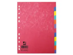 Intercalaire q-connect carte lustrée 225g 12 positions a4 210x297mm