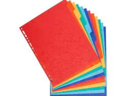 Intercalaire q-connect carte lustrée 225g 12 positions a4 210x297mm