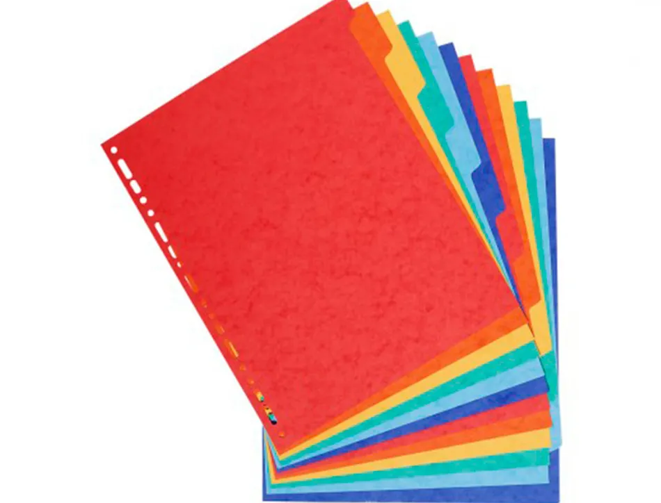 Intercalaire q-connect carte lustrée 225g 12 positions a4 210x297mm