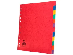 Intercalaire q-connect carte lustrée 225g 12 positions a4+ 212x310mm