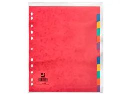 Intercalaire q-connect carte lustrée 225g 12 positions a4+ 212x310mm