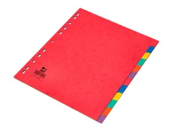 Intercalaire q-connect carte lustrée 225g 12 positions a4+ 212x310mm