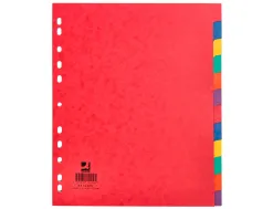 Intercalaire q-connect carte lustrée 225g 12 positions a4+ 212x310mm