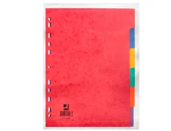 Intercalaire q-connect carte lustrée 225g 6 positions a4 210x297mm