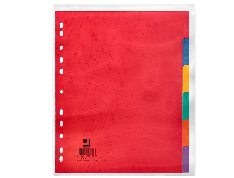 Intercalaire q-connect carte lustrée 225g 6 positions a4+ 212x310mm