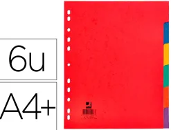Intercalaire q-connect carte lustrée 225g 6 positions a4+ 212x310mm