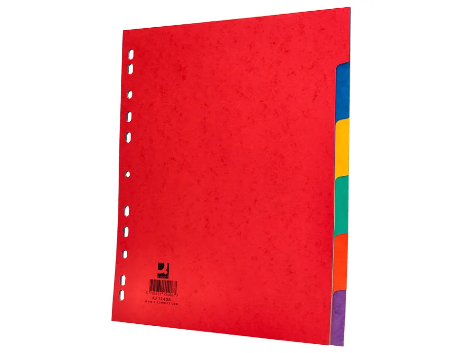 Intercalaire q-connect carte lustrée 225g 6 positions a4+ 212x310mm
