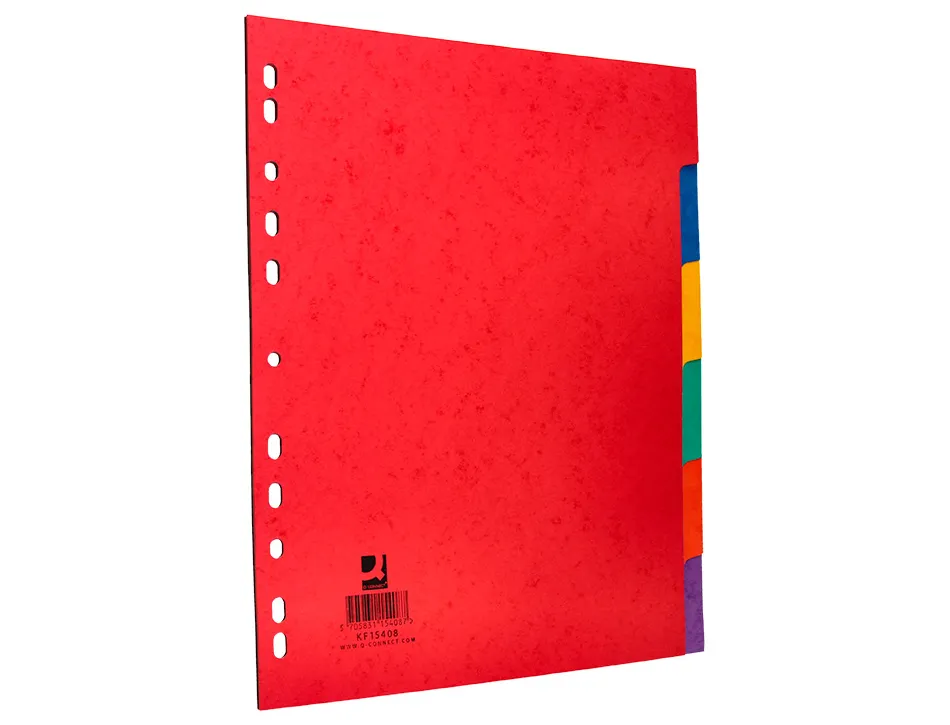 Intercalaire q-connect carte lustrée 225g 6 positions a4+ 212x310mm