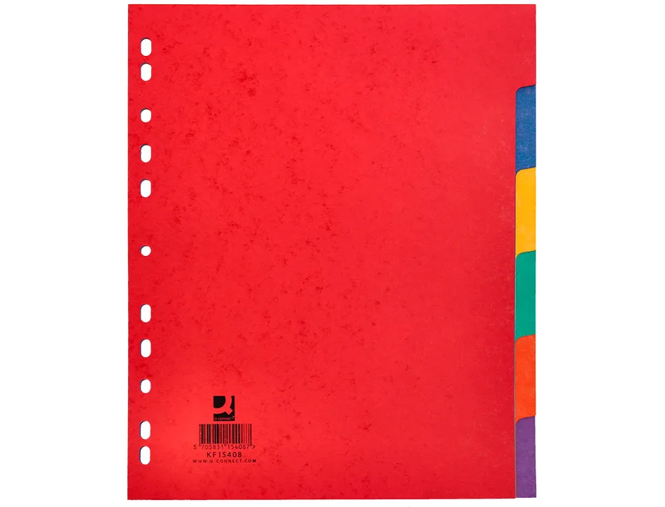 Intercalaire q-connect carte lustrée 225g 6 positions a4+ 212x310mm
