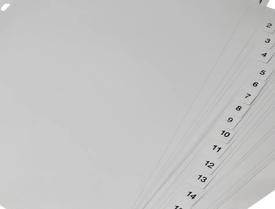 Intercalaire q-connect numerique 1-31 plastique 31 positions a4 indice multiperfore