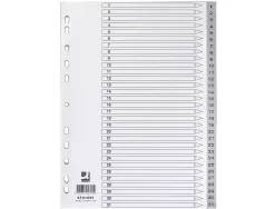 Intercalaire q-connect numerique 1-31 plastique 31 positions a4 indice multiperfore