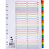 Intercalaire q-connect numérique plastique 25 positions a4 210x297mm carte mylar 50 touches
