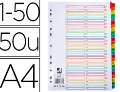 Intercalaire q-connect numérique plastique 25 positions a4 210x297mm carte mylar 50 touches