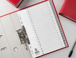 Intercalaire q-connect numerique 1-20 plastique 20 positions a4 indice multiperfore