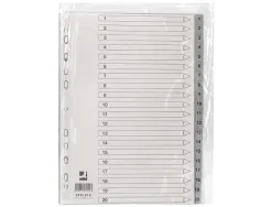Intercalaire q-connect numerique 1-20 plastique 20 positions a4 indice multiperfore