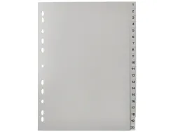 Intercalaire q-connect numerique 1-20 plastique 20 positions a4 indice multiperfore