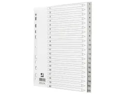 Intercalaire q-connect numerique 1-20 plastique 20 positions a4 indice multiperfore
