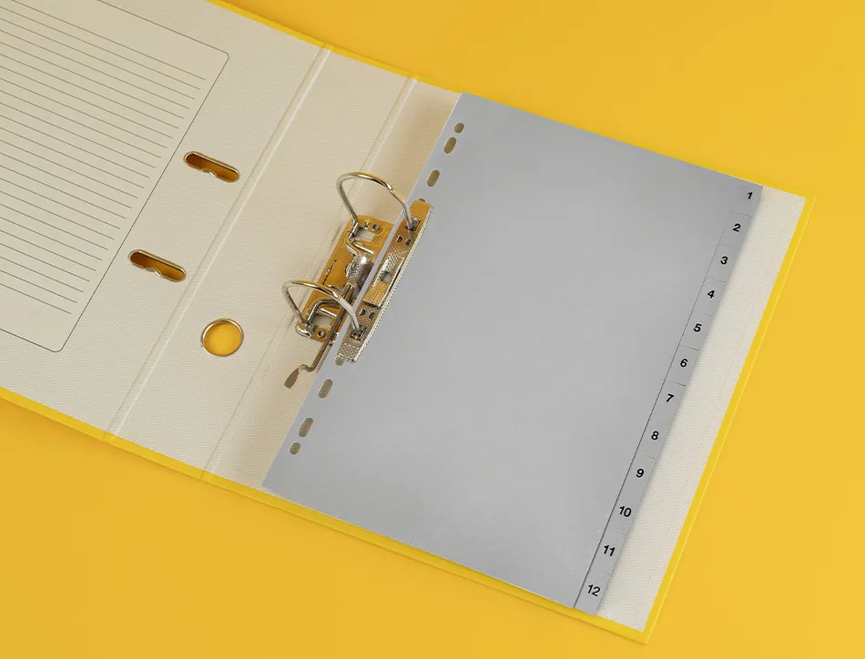 Intercalaire q-connect numerique 1-12 plastique 12 positions a4 indice multiperfore