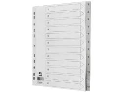Intercalaire q-connect numerique 1-12 plastique 12 positions a4 indice multiperfore
