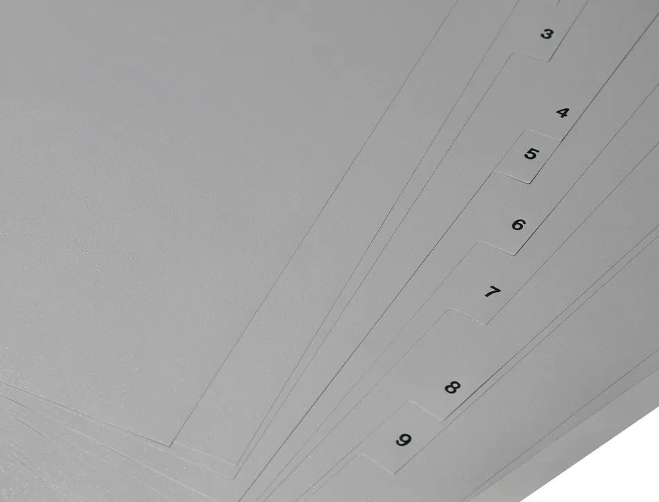 Intercalaire q-connect numerique 1-12 plastique 12 positions a4 indice multiperfore