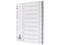 Intercalaire q-connect numerique 1-10 plastique 10 positions a4 indice multiperfore