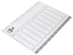 Intercalaire q-connect numerique 1-10 plastique 10 positions a4 indice multiperfore