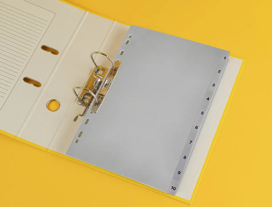 Intercalaire q-connect numerique 1-10 plastique 10 positions a4 indice multiperfore