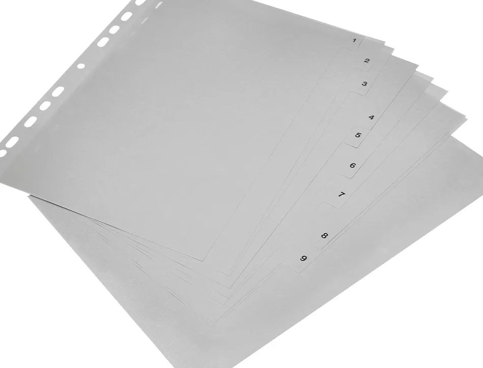 Intercalaire q-connect numerique 1-10 plastique 10 positions a4 indice multiperfore