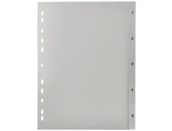 Intercalaire q-connect numerique 1-5 plastique 5 positions a4 indice multiperfore