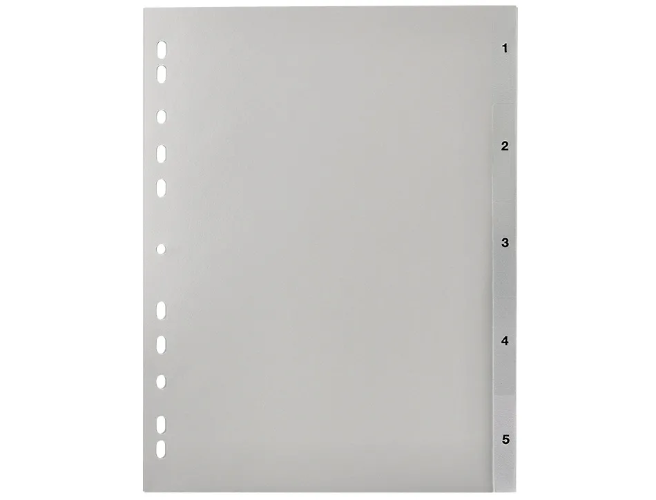Intercalaire q-connect numerique 1-5 plastique 5 positions a4 indice multiperfore