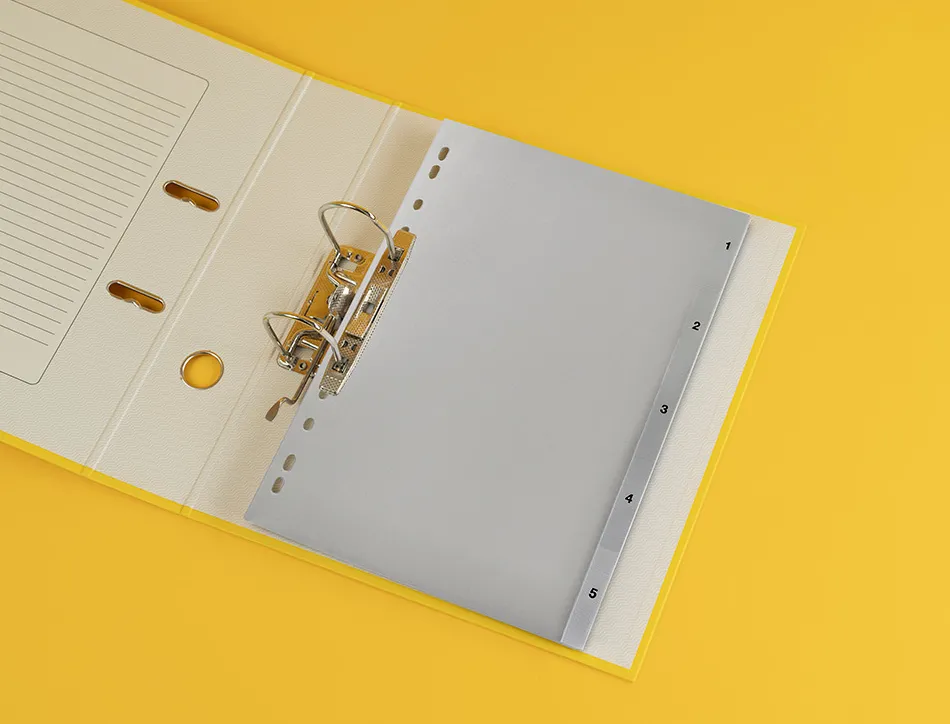 Intercalaire q-connect numerique 1-5 plastique 5 positions a4 indice multiperfore