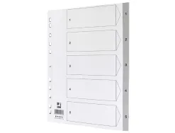 Intercalaire q-connect numerique 1-5 plastique 5 positions a4 indice multiperfore