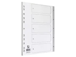 Intercalaire q-connect numerique 1-5 plastique 5 positions a4 indice multiperfore