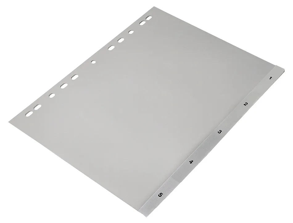 Intercalaire q-connect numerique 1-5 plastique 5 positions a4 indice multiperfore