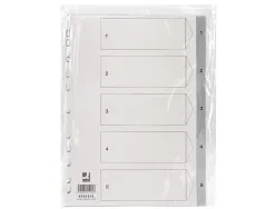 Intercalaire q-connect numerique 1-5 plastique 5 positions a4 indice multiperfore