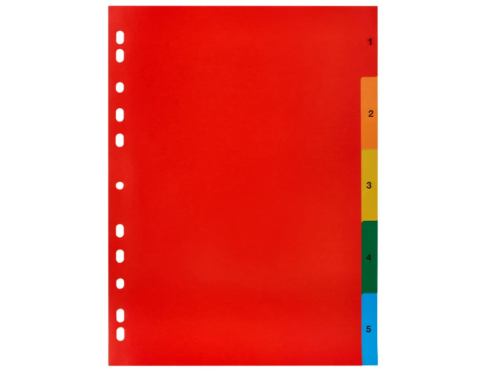 Intercalaire q-connect plastique 5 positions a4 indice multiperfore