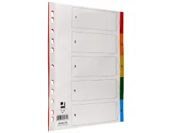 Intercalaire q-connect plastique 5 positions a4 indice multiperfore