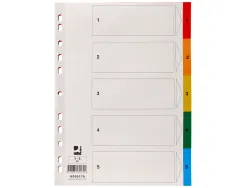 Intercalaire q-connect plastique 5 positions a4 indice multiperfore