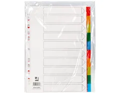 Intercalaire q-connect plastique 10 positions a4 indice multiperfore