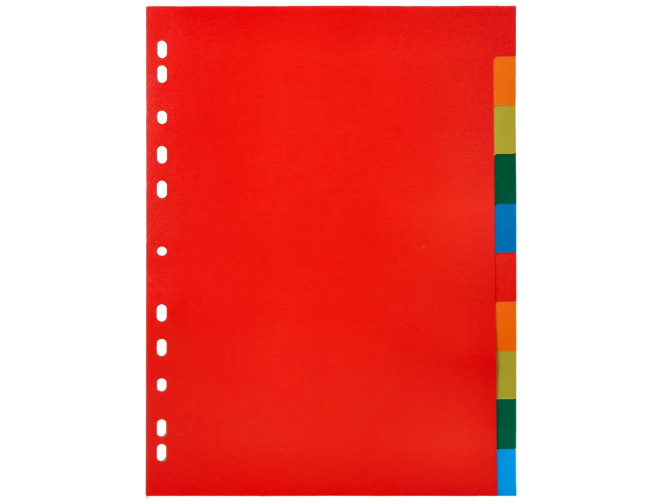 Intercalaire q-connect plastique 10 positions a4 indice multiperfore