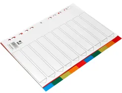 Intercalaire q-connect plastique 10 positions a4 indice multiperfore