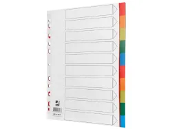 Intercalaire q-connect plastique 10 positions a4 indice multiperfore