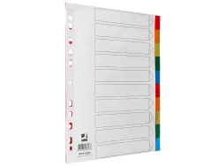 Intercalaire q-connect plastique 10 positions a4 indice multiperfore