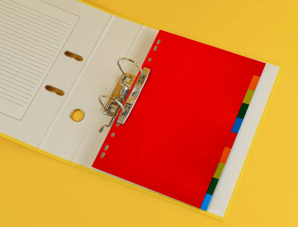Intercalaire q-connect plastique 10 positions a4 indice multiperfore