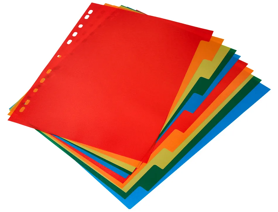 Intercalaire q-connect plastique 10 positions a4 indice multiperfore