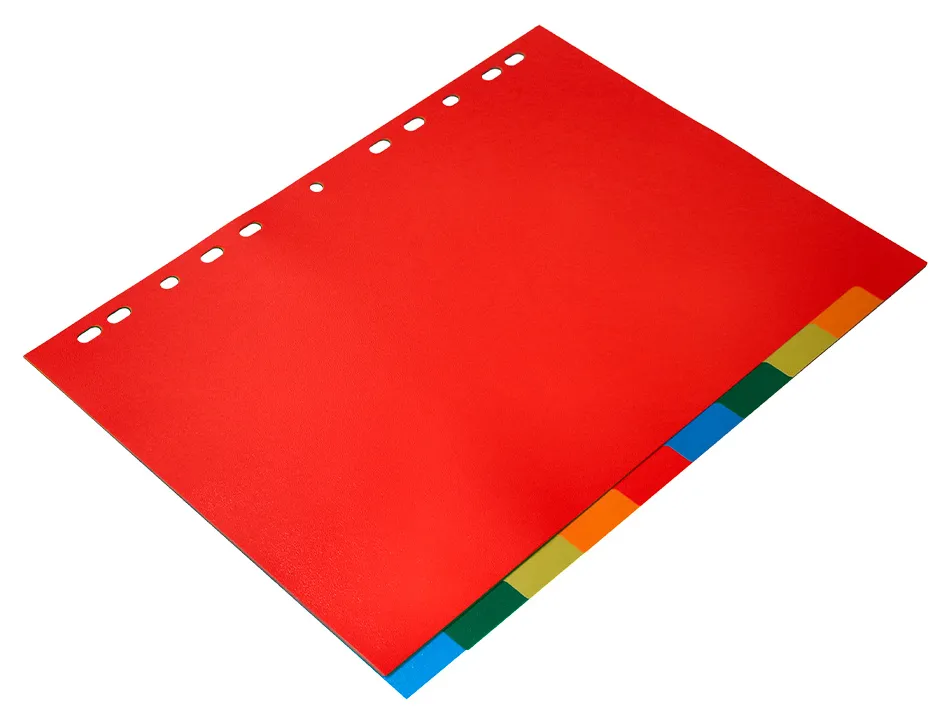 Intercalaire q-connect plastique 10 positions a4 indice multiperfore