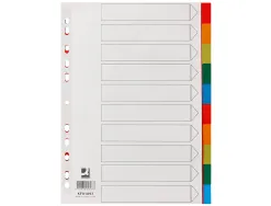 Intercalaire q-connect plastique 10 positions a4 indice multiperfore
