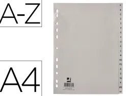 Intercalaire q-connect pp 20/ 100e a4 225x297mm multiperforé alphabet gravé onglets coloris gris