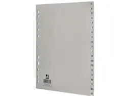 Intercalaire q-connect pp 20/ 100e a4 225x297mm multiperforé alphabet gravé onglets coloris gris